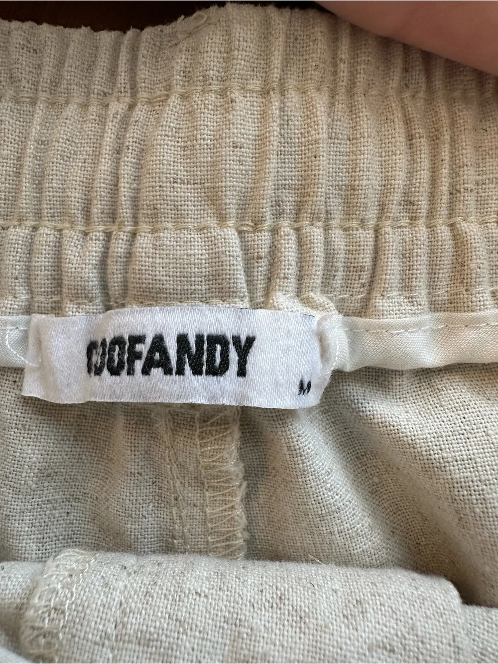 Men's Coofandy Casual Drawstring Chinos in Light Beige Size M